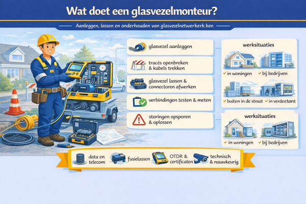 Alles over het beroep glasvezelmonteur Wat doet een glasvezelmonteur